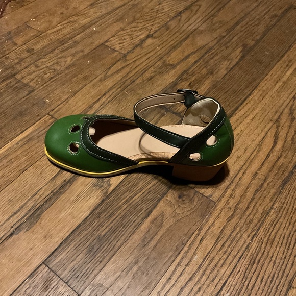 Fria 6.5-7 Two tone green low-heeled sandals - Picture 5 of 7